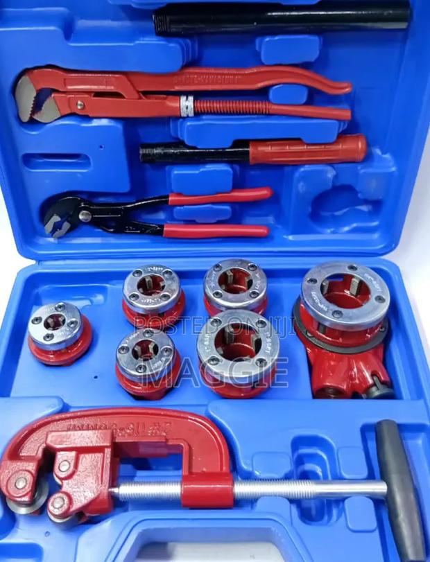 Die Stock Rachet Set Of⁄4 S-Jaw Pipe Wrench