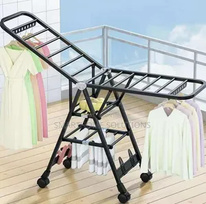 Foldable Heavy Clothes Drying Rack With Wheels