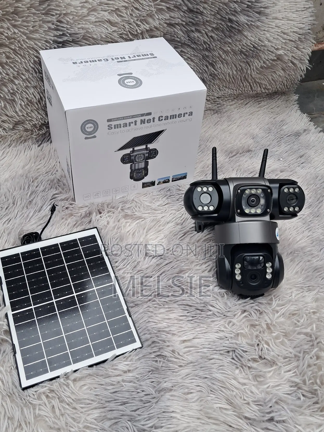 Outdoor Solar Surveillance Camera Triple Lens Wifi PTZ Camera