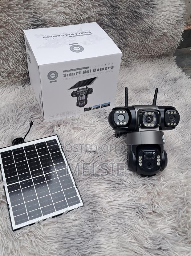 Outdoor Solar Surveillance Camera Triple Lens Wifi PTZ Camera