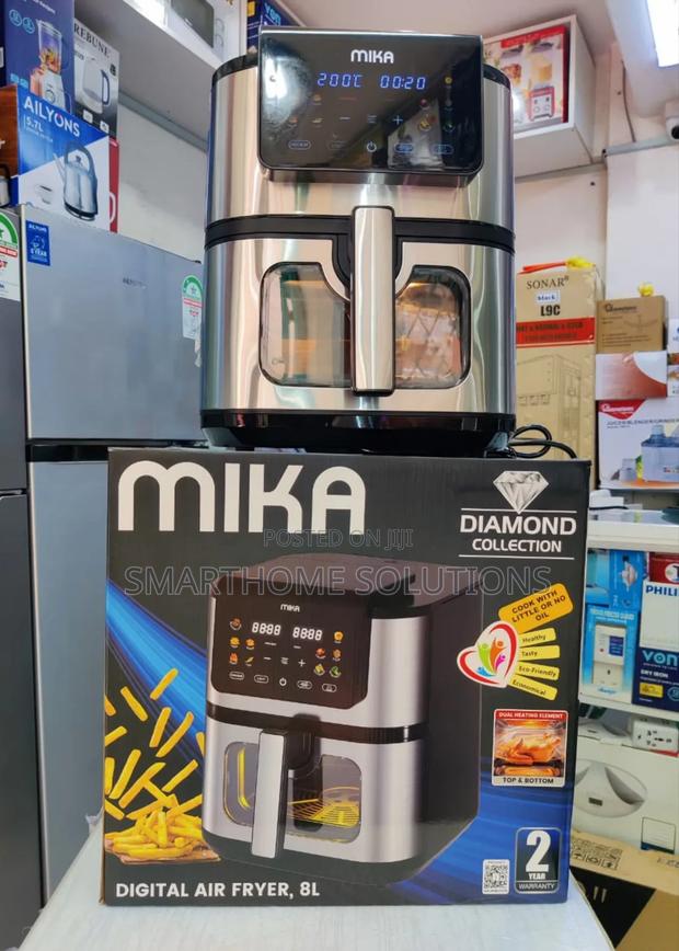 Mika 8l Large Capacity Airfryer With Digital Touch Control Panel