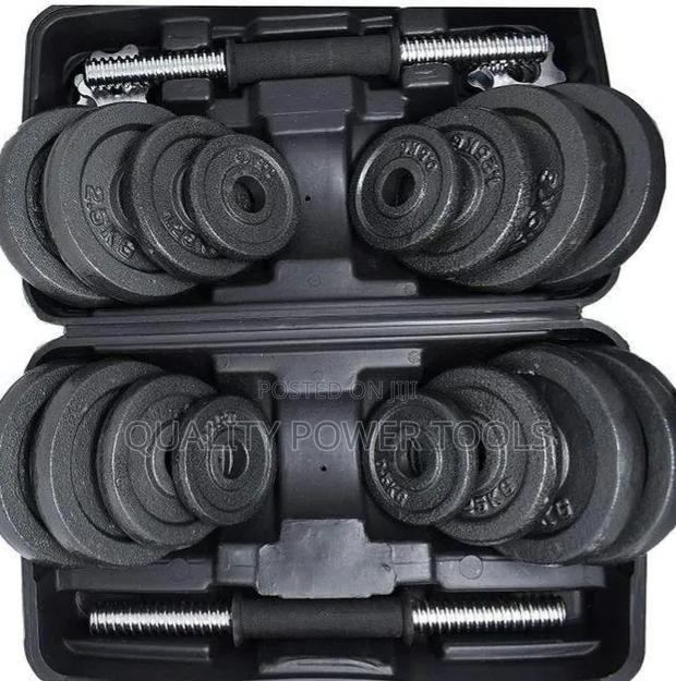30kg Adjustable Dumbbell and Barbell Weight Set Up
