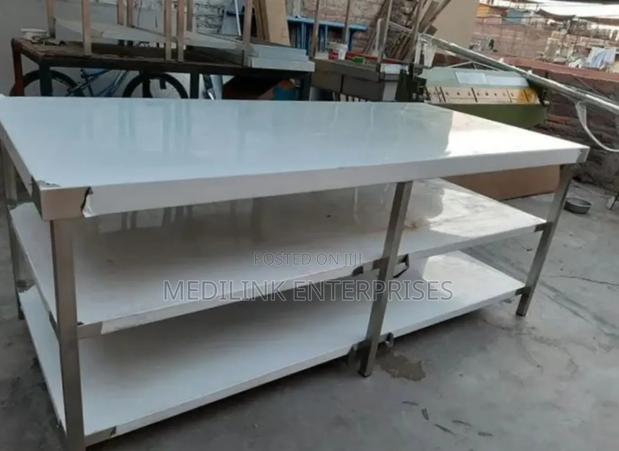 2*7ft Double Undershelves Ss Working Tables