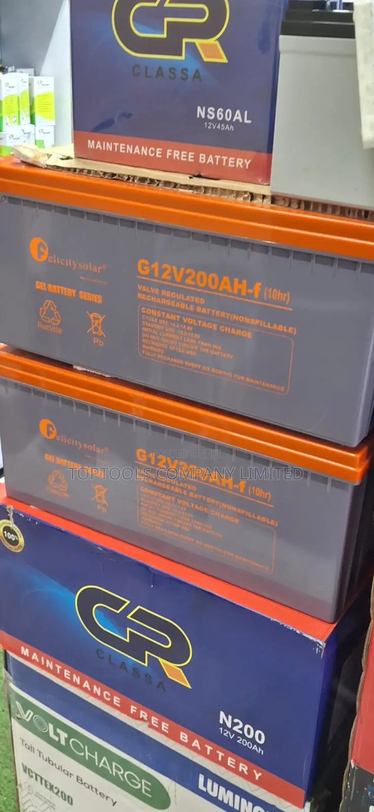 Felicity Solar Gel Dry Backup Battery 200ah 12v