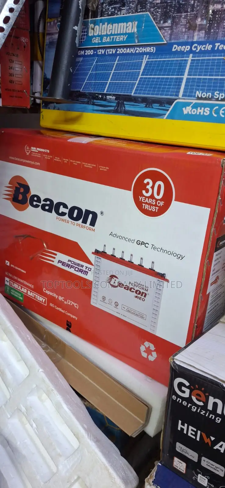 Beacon Tall Tubular Battery 100ah 12v