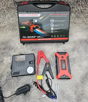 Portable Car Jump Starter With Air Compressor 99800mah Led Light