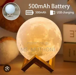 Moon Lamp Featuring Built-in Batteries and Usb Charging Capabilities