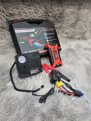 Portable Jump Starter With Air Compressor Led Light Power Bank