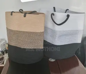 Cotton Rope Storage Basket 4 Laundry Hampers or Nursery Organizers.