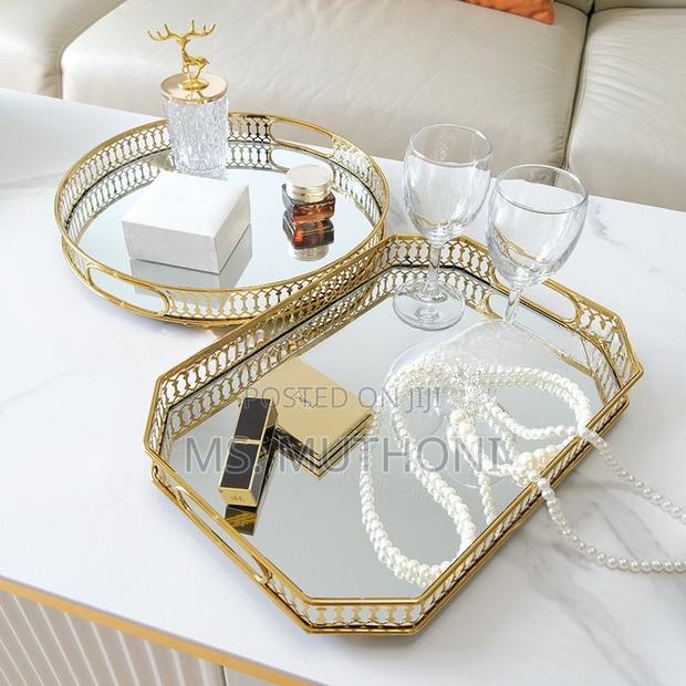 32 Cm Vanity Round / Rectangular Decor Vintage Tray