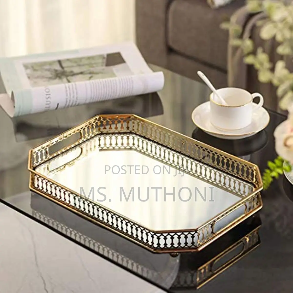 32 Cm Vanity Round / Rectangular Decor Vintage Tray