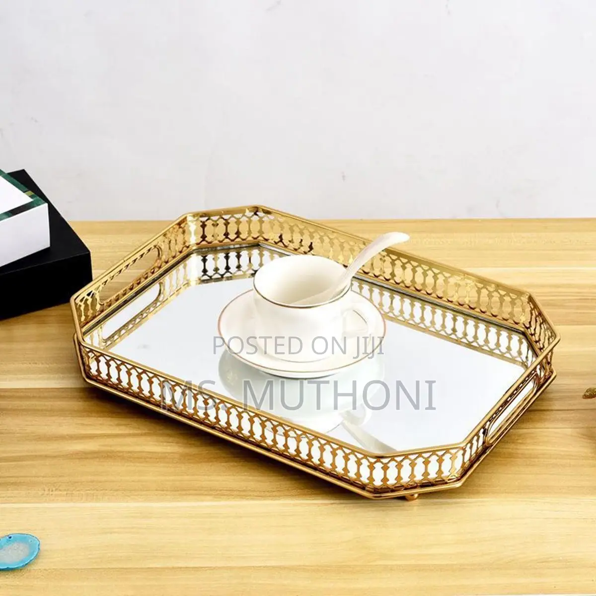32 Cm Vanity Round / Rectangular Decor Vintage Tray