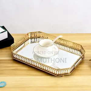 32 Cm Vanity Round / Rectangular Decor Vintage Tray