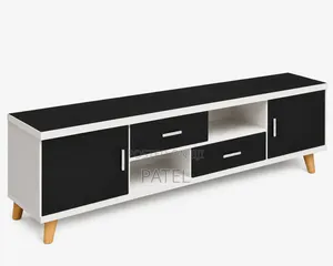 Modern Black and White Wooden Tv Stand