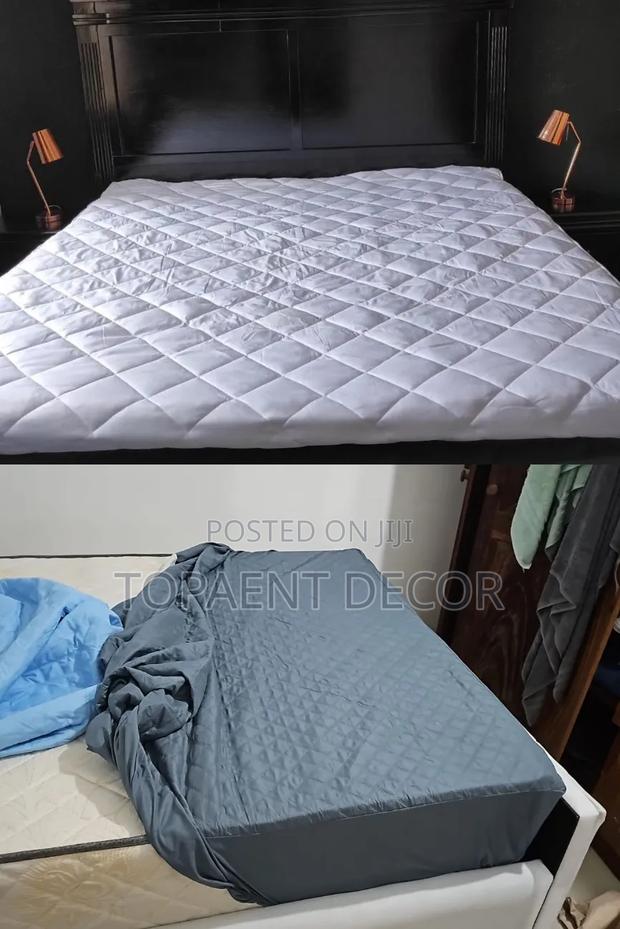 Grey and White Queen Size Bed,Fitted Mattress Protectors