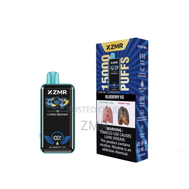 ZMR 15000puffs Blueberry Ice Disposable Vape Full Screen Display