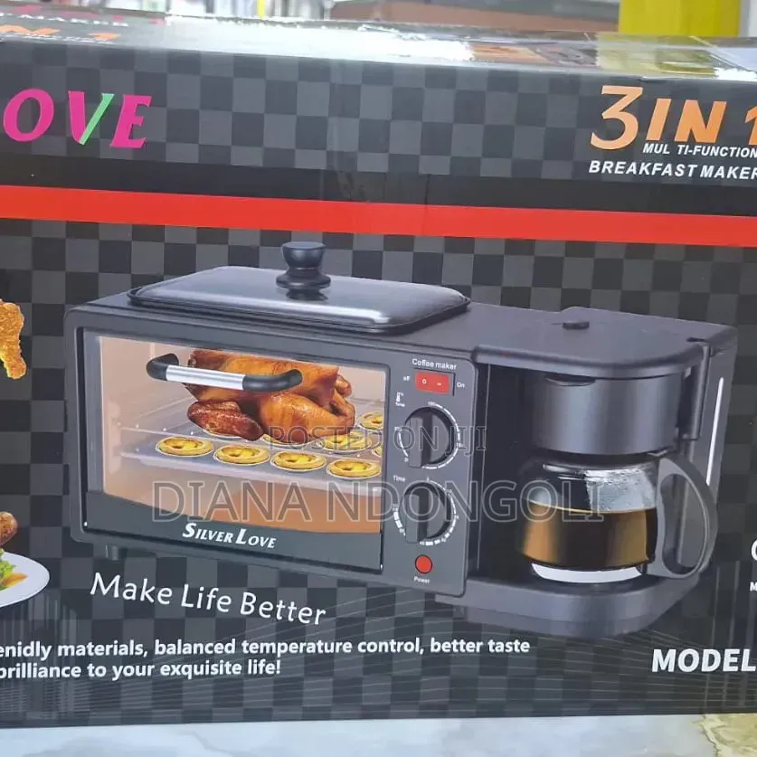 3in 1 Silver Love Breakfast Maker