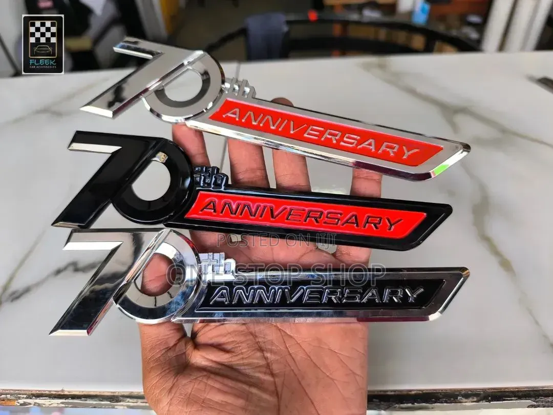 7th Anniversary Emblem in Red,Black,Chrome