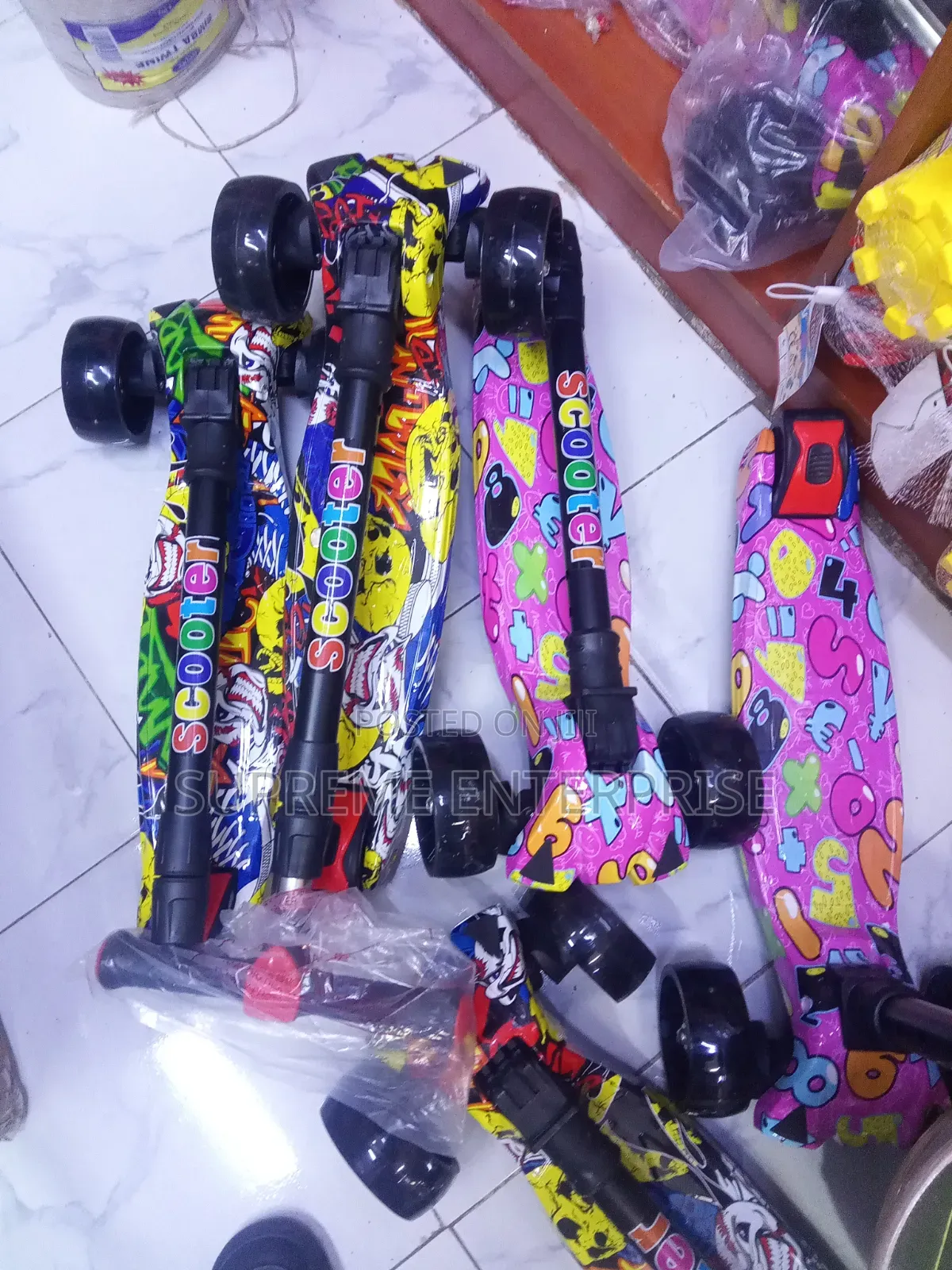 Lighted Graffiti Scooter Scooter
