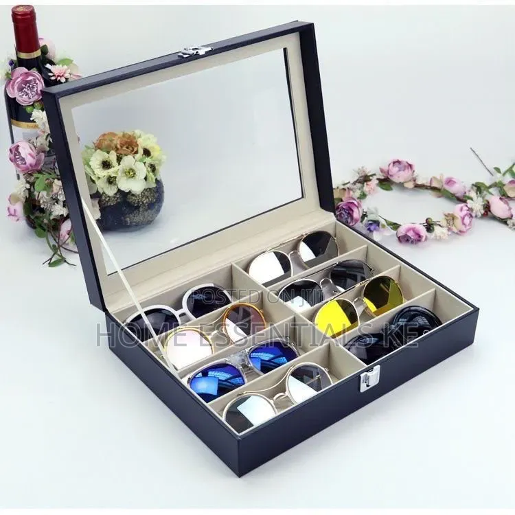 *8 Sots High Quality Pu Leather Sunglasses Organizer Box