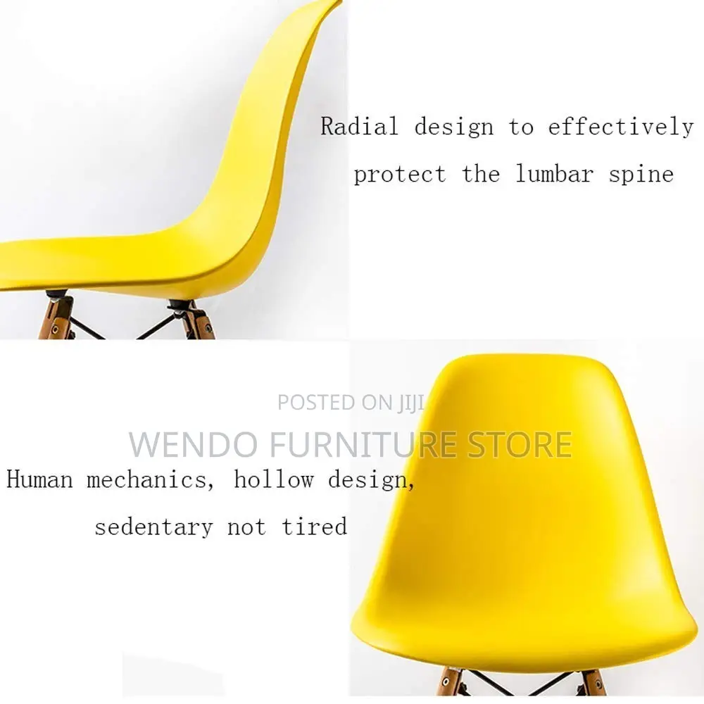 Dining Chairs; Armless Plastic Eames Dining Chairs