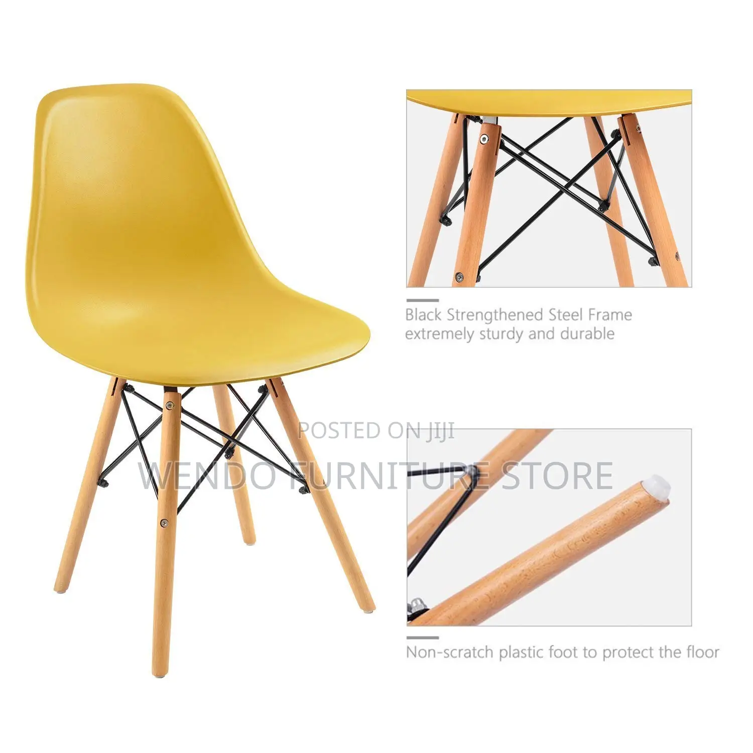 Dining Chairs; Armless Plastic Eames Dining Chairs
