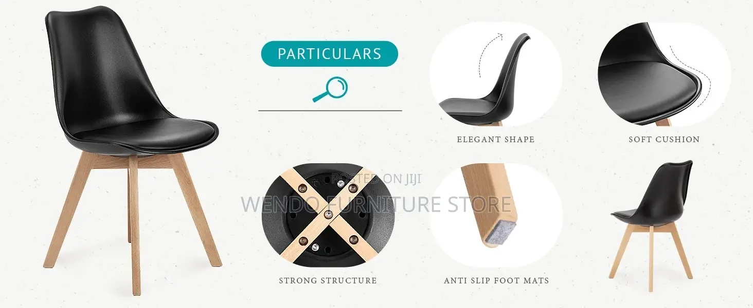 Dining Chairs; Plastic Eames Dining Chairs With Wooden Legs