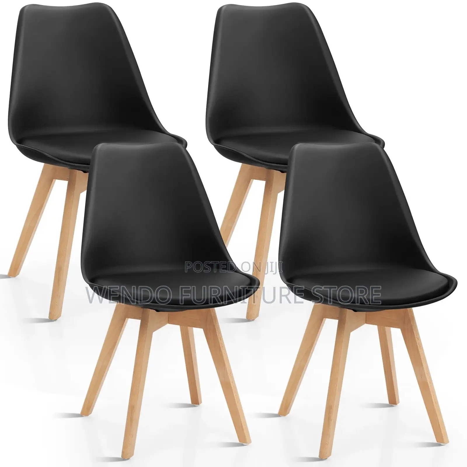 Dining Chairs; Plastic Eames Dining Chairs With Wooden Legs