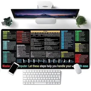 English Keyboard Shortcut Guide Mouse Pad Non-Slip Keyboard Pad Desk M