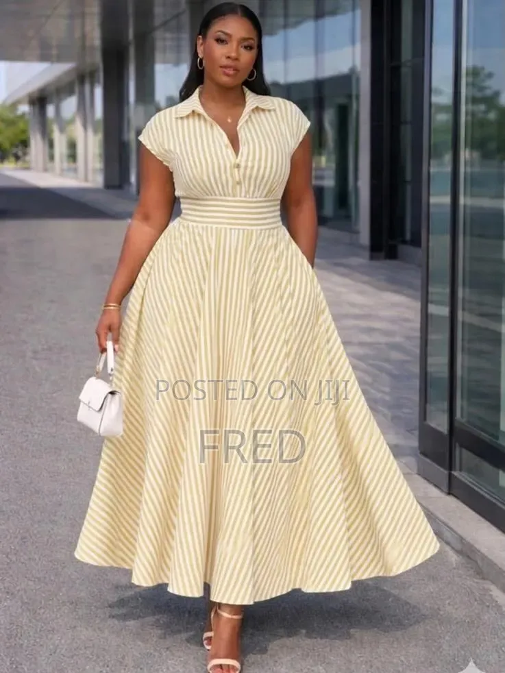 Elegant Stripped Maxi Dress