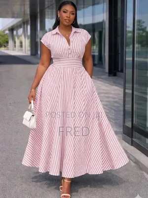 Elegant Stripped Maxi Dress