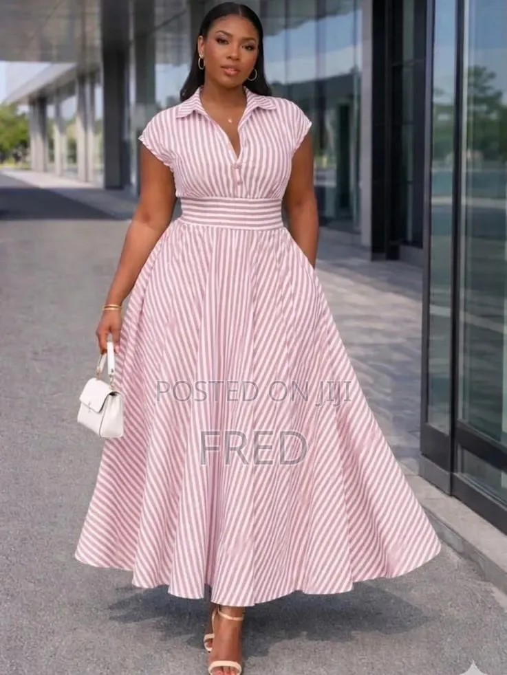 Elegant Stripped Maxi Dress