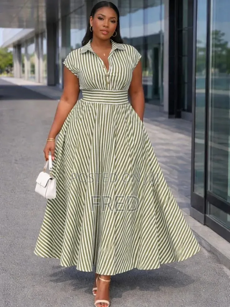 Elegant Stripped Maxi Dress