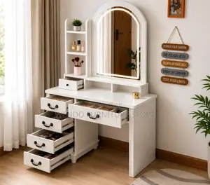 Dressers; Elegant White Stylish Living Vanity Set