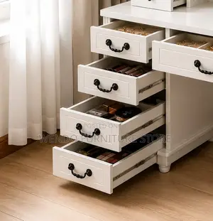 Dressers; Elegant White Stylish Living Vanity Set