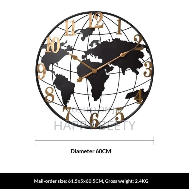Mordern Iron Art World Map Quartz Wall Clock-KSH 7800 - main view