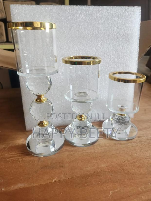 Crystal Glass Candle Holder Set - thumbnail 2