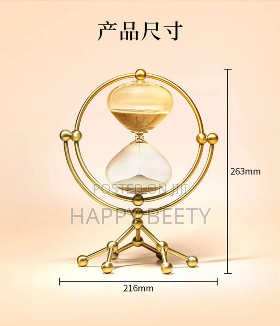 Elegant Metal Frame 30mins Timer Hourglass