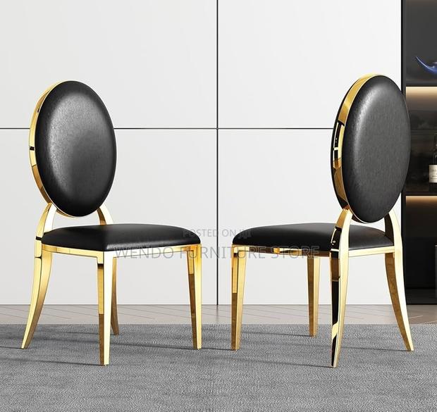 Dining Chairs; Modern Padded Golden Soft Dining Chairs