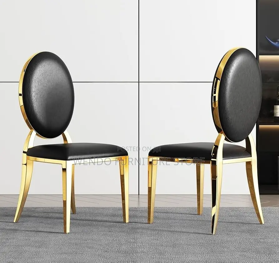 Dining Chairs; Modern Padded Golden Soft Dining Chairs