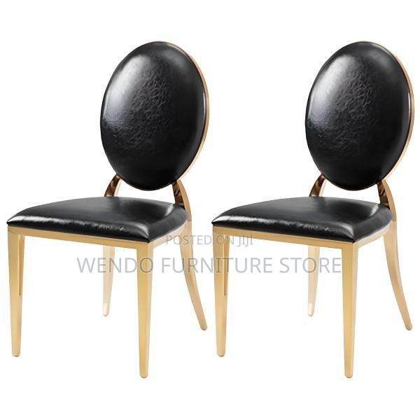 Dining Chairs; Modern Padded Golden Soft Dining Chairs - thumbnail 2
