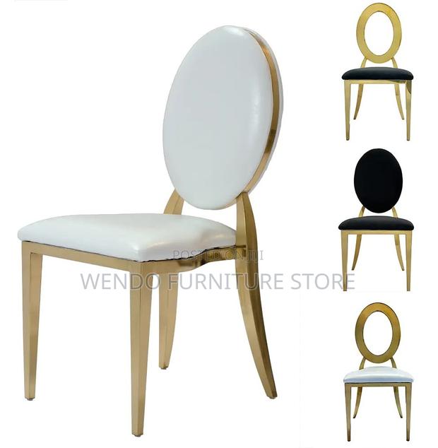 Dining Chairs; Modern Padded Golden Soft Dining Chairs - thumbnail 3