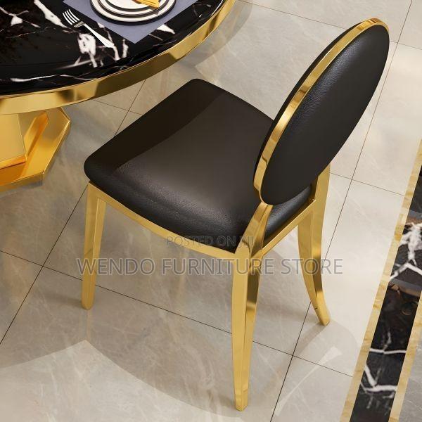 Dining Chairs; Modern Padded Golden Soft Dining Chairs - thumbnail 8