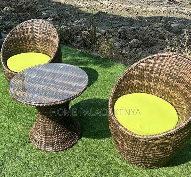 Balcony Set: Rattan Outdoor Furniture Set ,Table and 2 Chairs