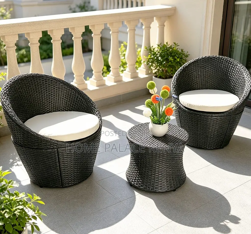 Balcony Set: Rattan Outdoor Furniture Set ,Table and 2 Chairs