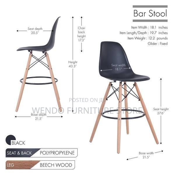 Home Chairs; Plastic Home Eames Counter Reception Barstools - thumbnail 5