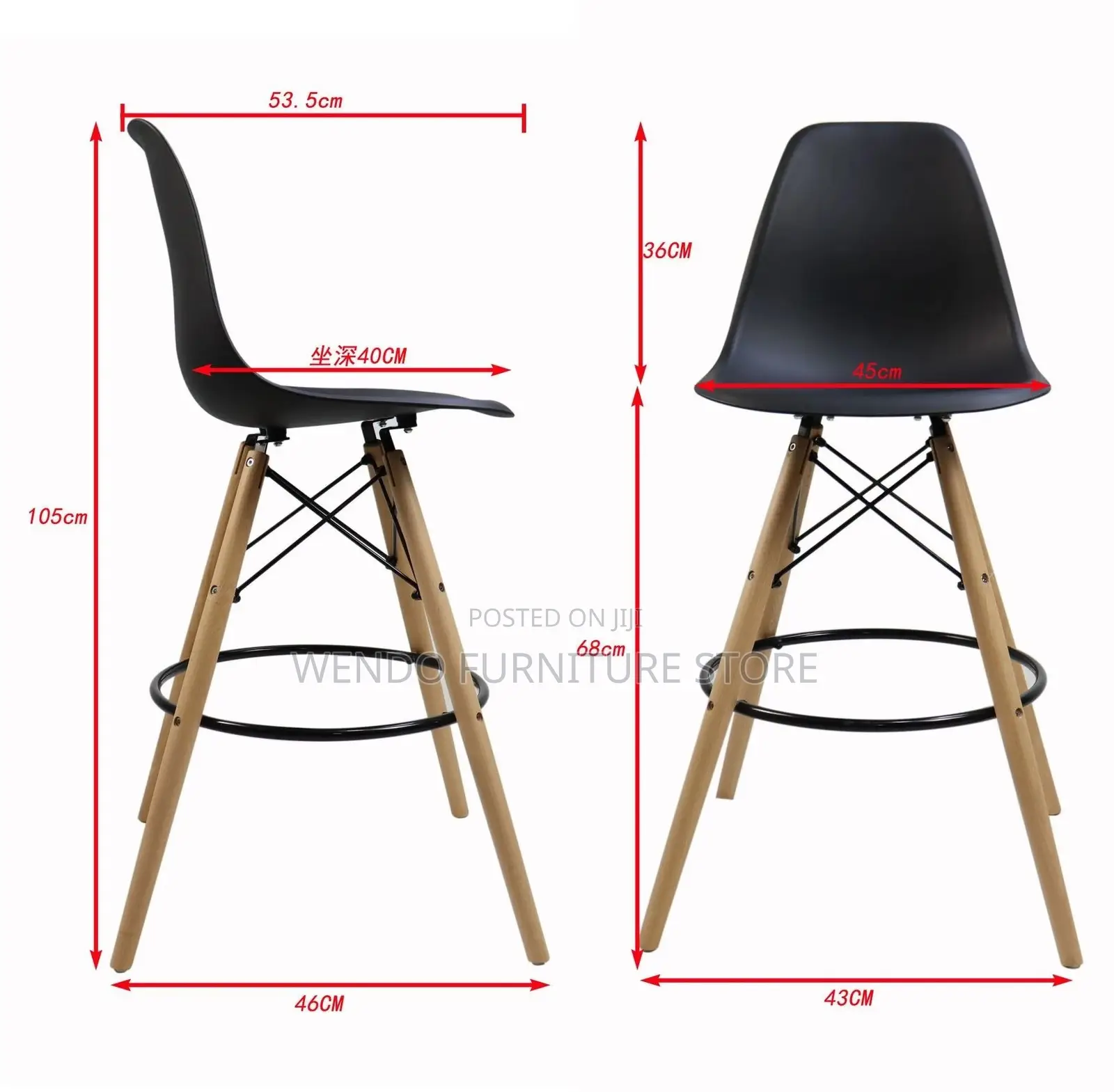 Home Chairs; Plastic Home Eames Counter Reception Barstools