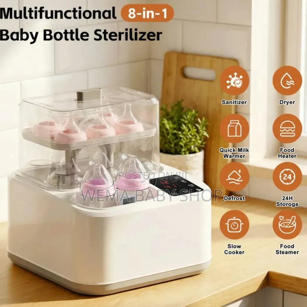 8 In 1 Smart Baby Multifunction Sterilizer/Dryer/Cooker/ Bottle Warmer