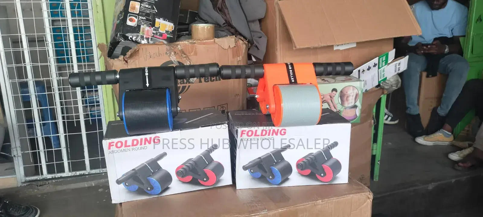 Folding Abdominal Exercise Roller Wheel