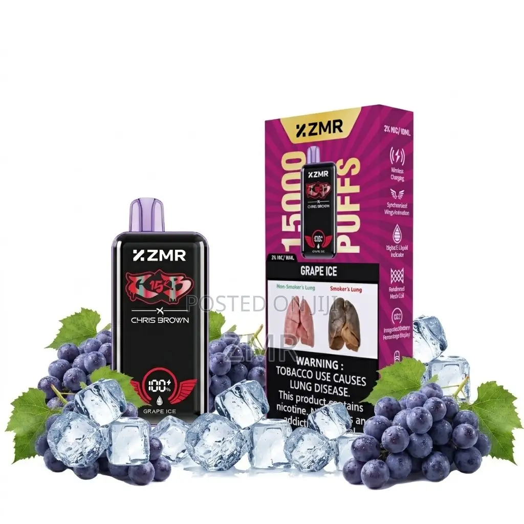 ZMR 15000puffs Grape Ice Rechargeable Shisha Vape Adjustable Airflow